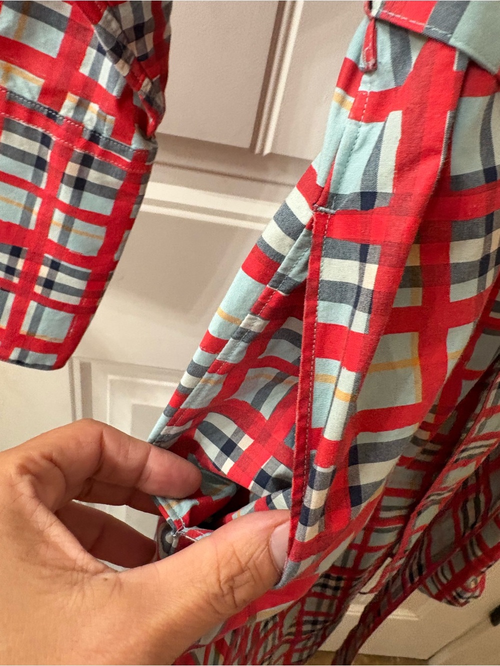Burberry London Plaid Print Belted Long Sleeve Shirt Dress - Picture 4 of 12